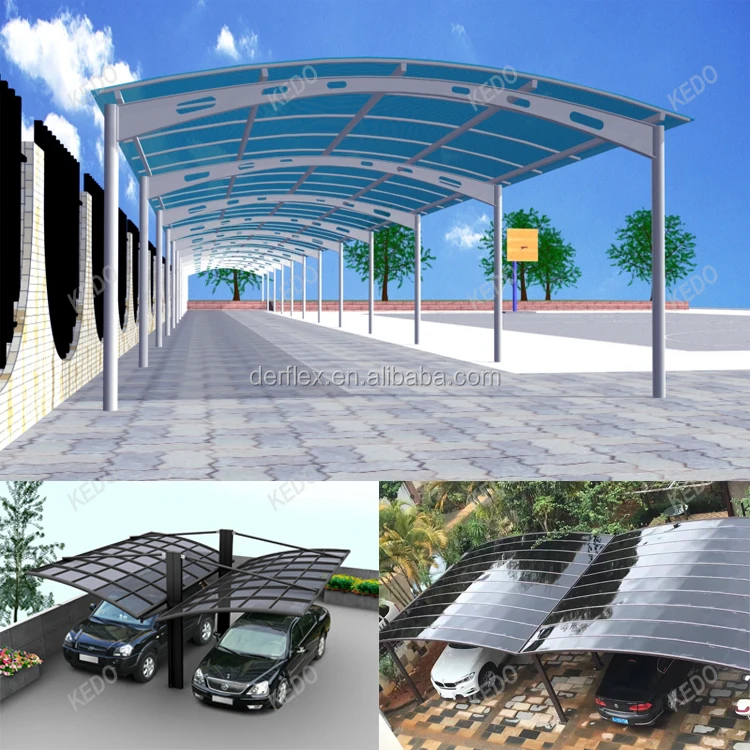 Commercial aluminum car parking sun shades shed systems