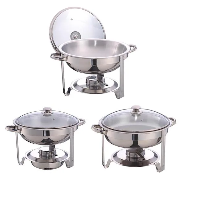 

#835 GL 3.5L 5.0L, 7.5L stainless steel food service round chafing dish with handles