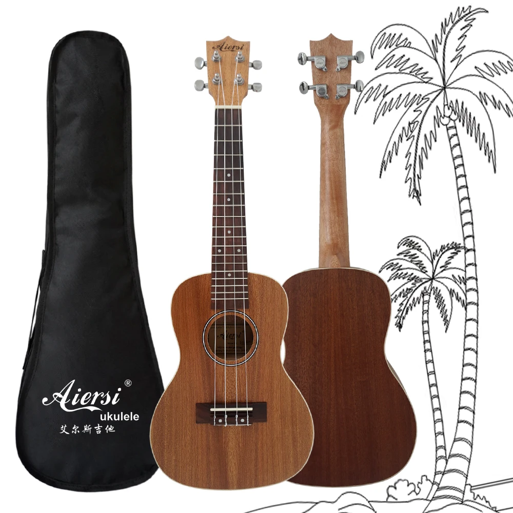 

Aiersi 23 inch Mahogany wooden ukelele with die cast machine head