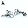 stainless steel scissor button zipper head shaped stud earrings