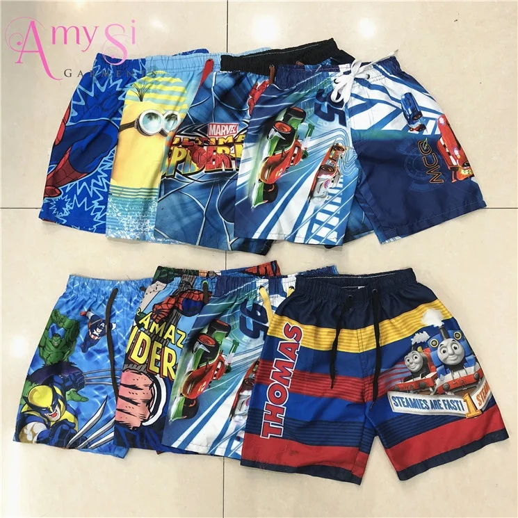 

1.32 Dollar BK071 High quality factory ready made mix pattern mix size Summer Boys Surf short pants boy's print bermuda shorts, Mixed color same as pictures