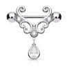 Heart Filigree With Teardrop Nipple Rings Shields