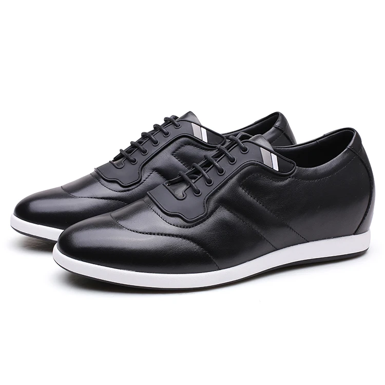 

Fashion OEM leather low cut sport branded height increasing casual shoes men