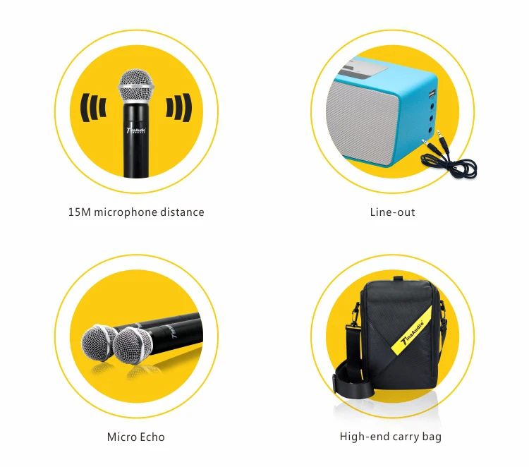 Best powered amplifier battery portable pa system wireless microphone portable voice amplifier blue tooth loudspeaker - ANKUX.COM