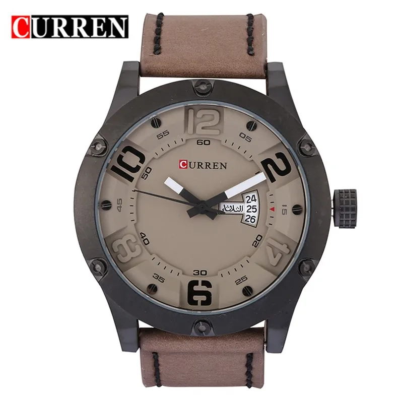 

CURREN 8251 watches casual quartz montre hommes Top marque De Luxe bracelet En Cuir Analogique sport Militaire Relogio Masculino