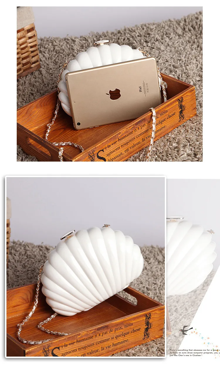 gold shell clutch bag