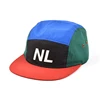 custom logo screen printed hat, multi color nylon 5 panel cap