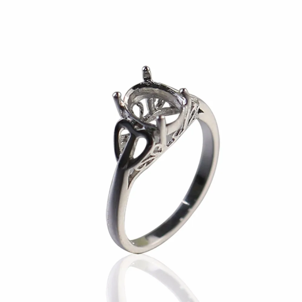 

Beadsnice Silver Ring Setting Fit 7x5mm Oval Stone Jewelry ID27360