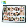 XULIN Handmade Mix Color Gold Sand Lampwork Glass Rings In Bulk 12pcs/box