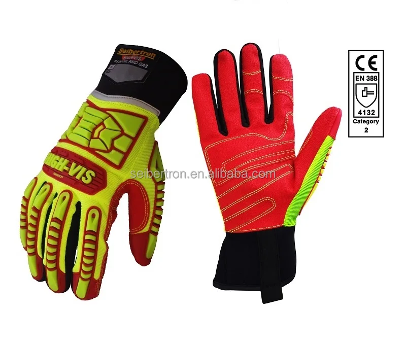 

Seibertron HIGH-VIS HRIG Anti Impact Work Hi-Vis Safety Heavy Duty Utility Mechanic Rigger TPR Protection Super Grip Gloves, Yellow