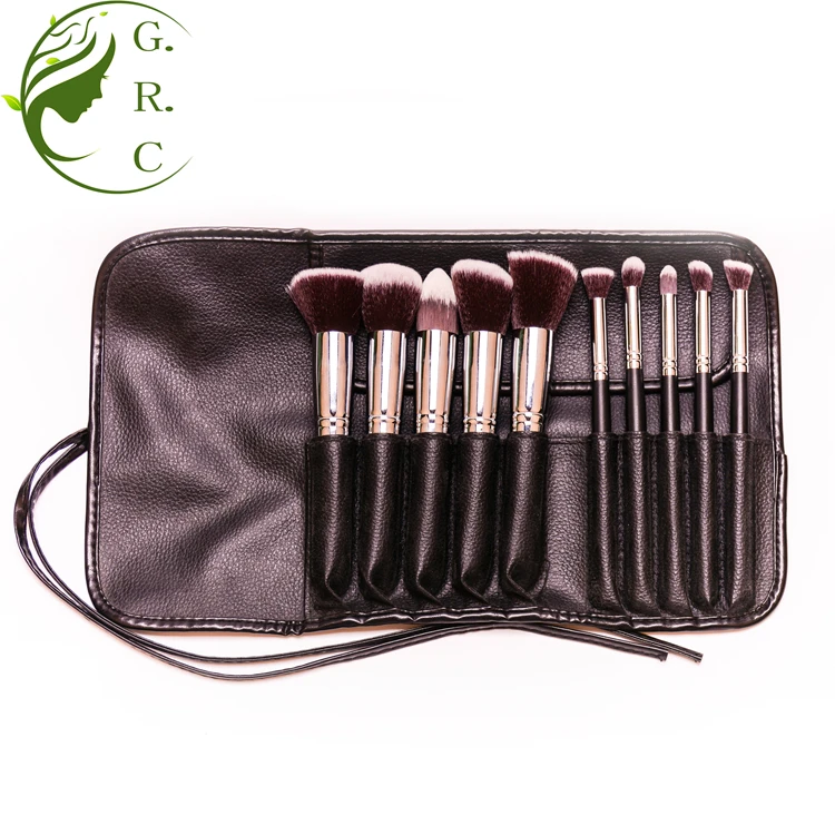 Oem New Arrival Private Label Rose Gold 10Pcs Oval Kabuki Cosmetic Make Up Brushes Kit Makeupbrush 10 Pcs Makeup Brush Set