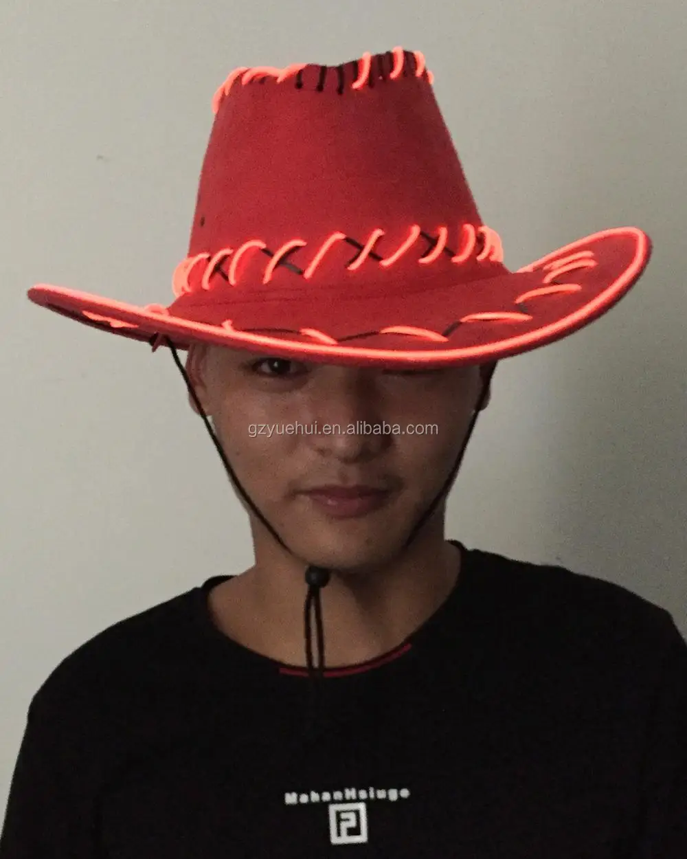 New Design Fashion Cowboy Glowing Hat Flashing Party Hat Props Neon
