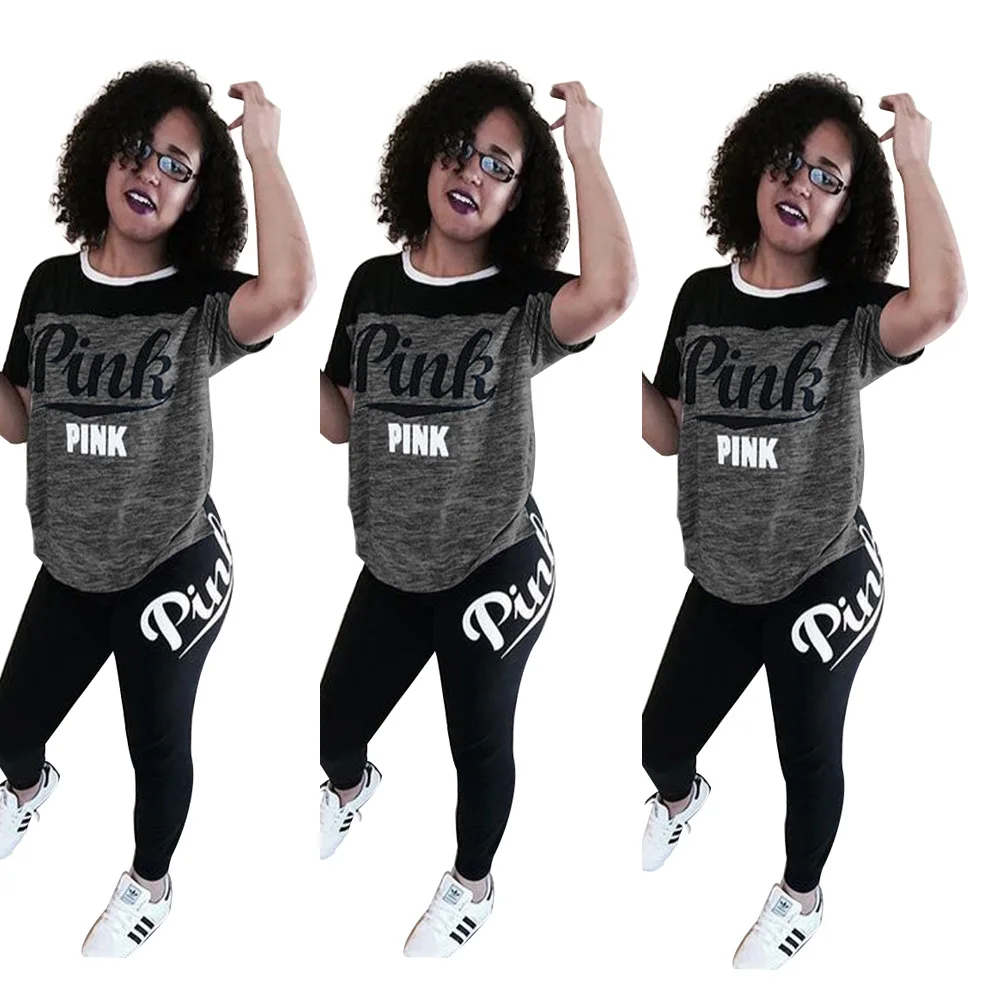 

Women's casual round neck short-sleeved two-piece pants set, Picture