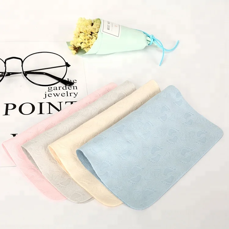 

Suede jewelry watch polishing cloth with custom logo printing Blank suede cleaning cloth for watches phones musical glasses, Pink;blue;beige;grey