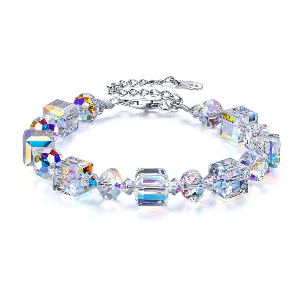 

Sparkle Jewelry Exquisite Extensible Beads Bracelets For Women With Clear Crystal