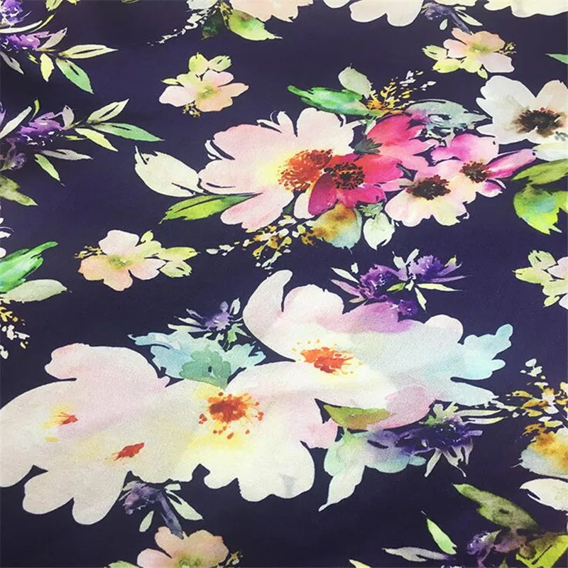 Lily Flower Pattern Silk Satin Digital Printing Fabric - Buy Silk Satin 