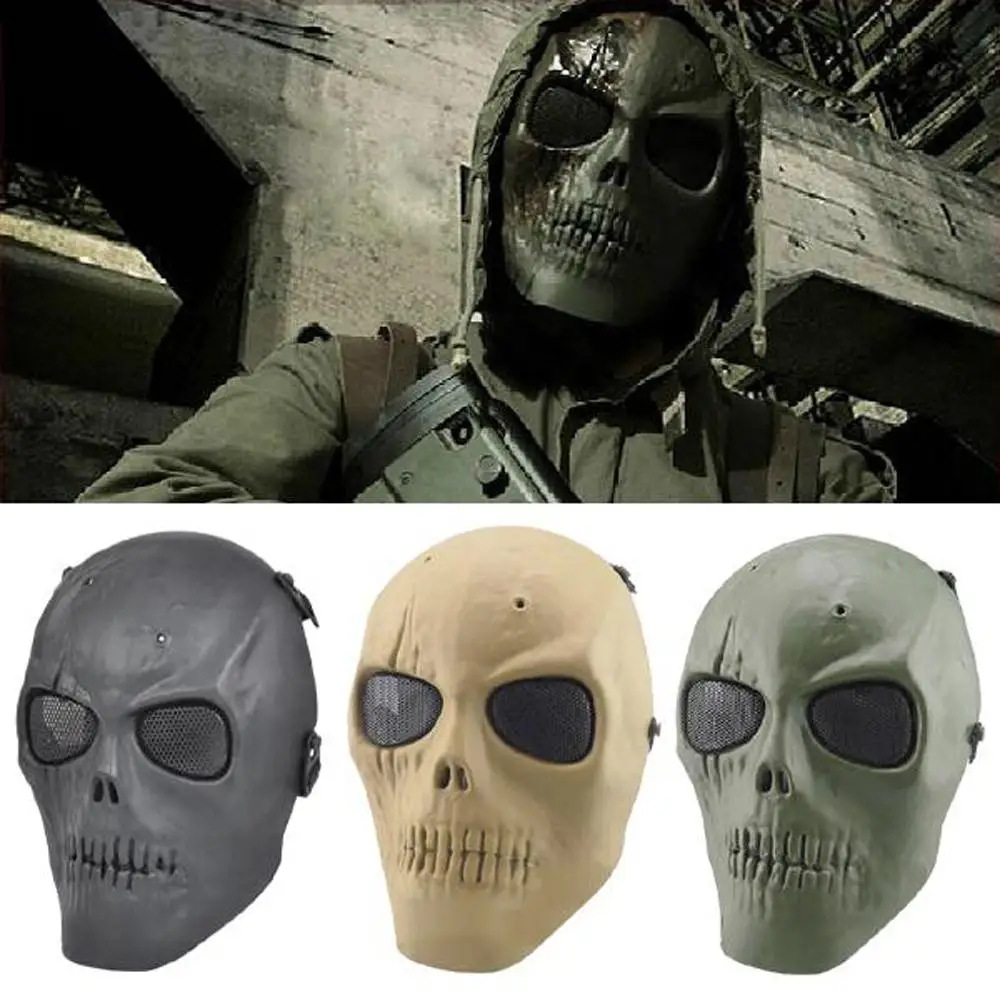 2015 лучшие армия череп скелет Airsoft полный лицом игры защитите безопасные ( зеленый )