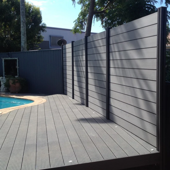 WPC Garden Fence With Posts Privacy protection Wind protection Slat Fence 180x180cm 