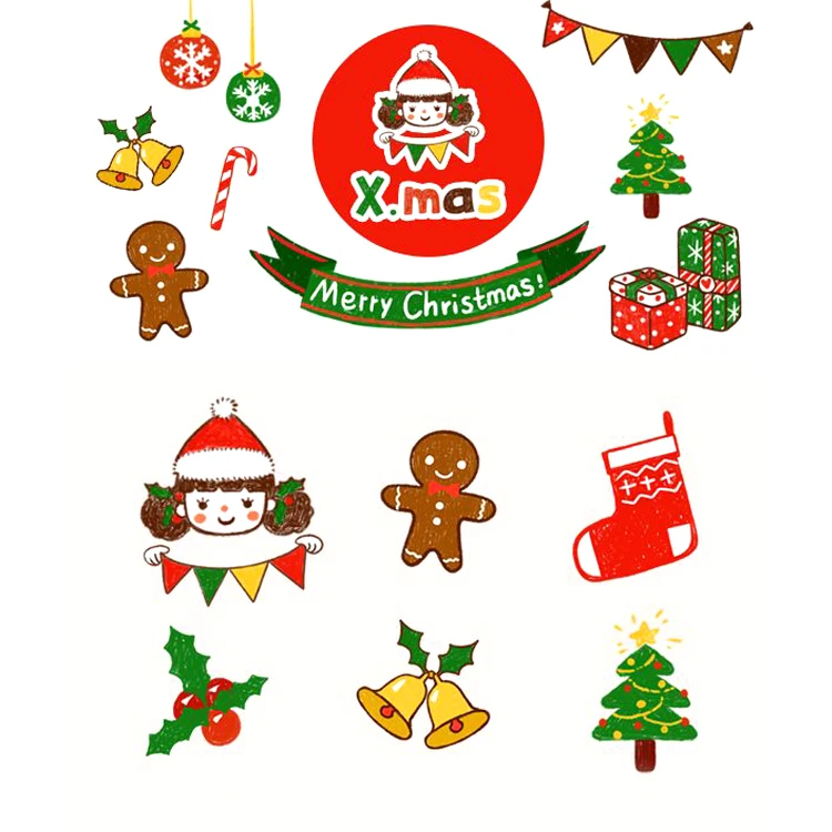 Merry Christmas Adhesive Custom Logo Die Cut Printing Car Vinyl Sticker ...