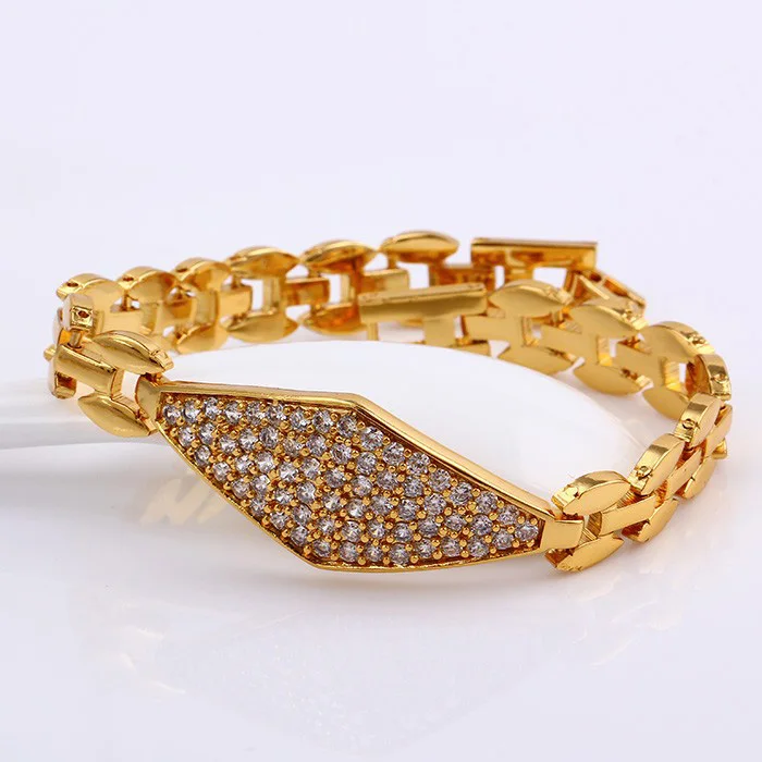

71888 cheap wholesale special design zircon gold tennis bracelet for women