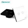 SESOO EU/UK Standard New style Toughened glass LED Touch screen wall light Switch