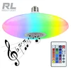 5w Smart bluetooth music wifi rgb led bulb seven color remote controller ceiling bluetooth speaker light