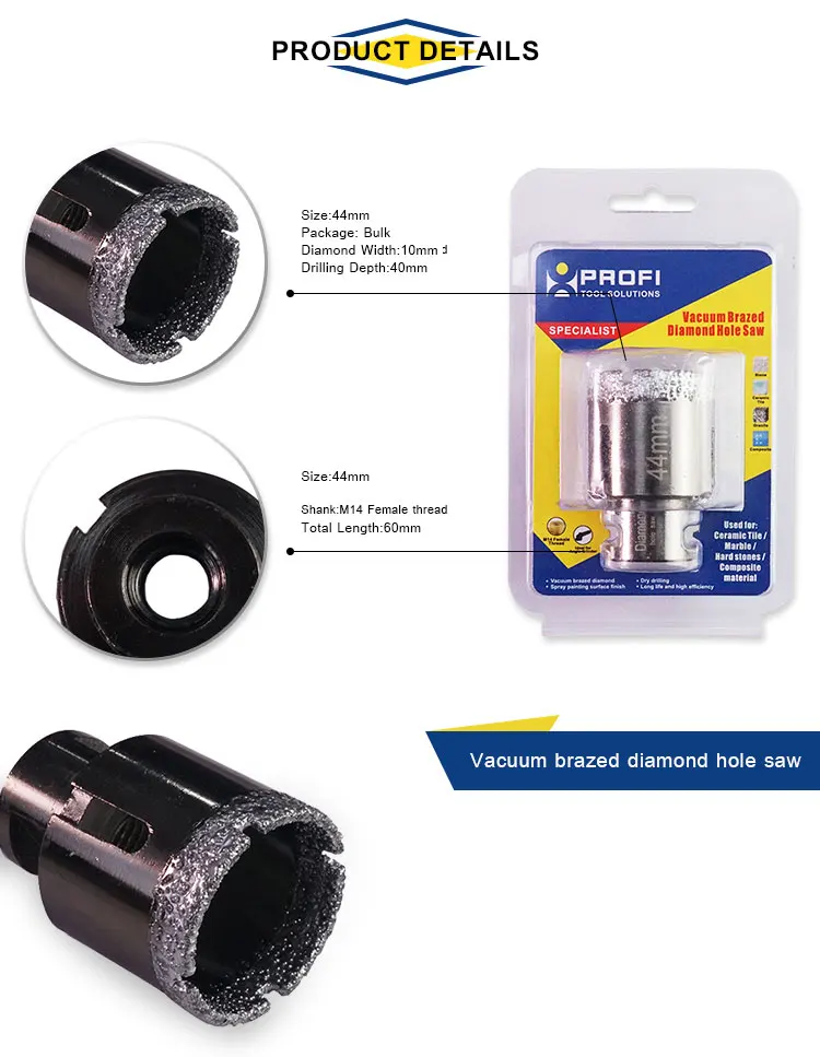 Angle Grinder M14 Shank Pspecialist Quality Vacuum Brazed Diamond Hole