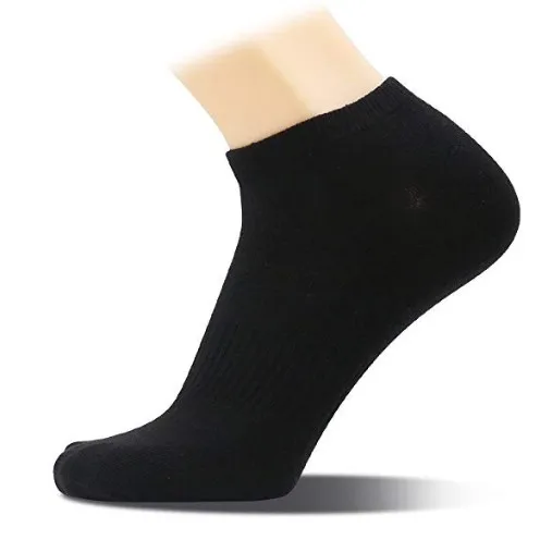 

Men's Cotton Black White Crew Low Cut Short Athletic No Show Sock, Custom color