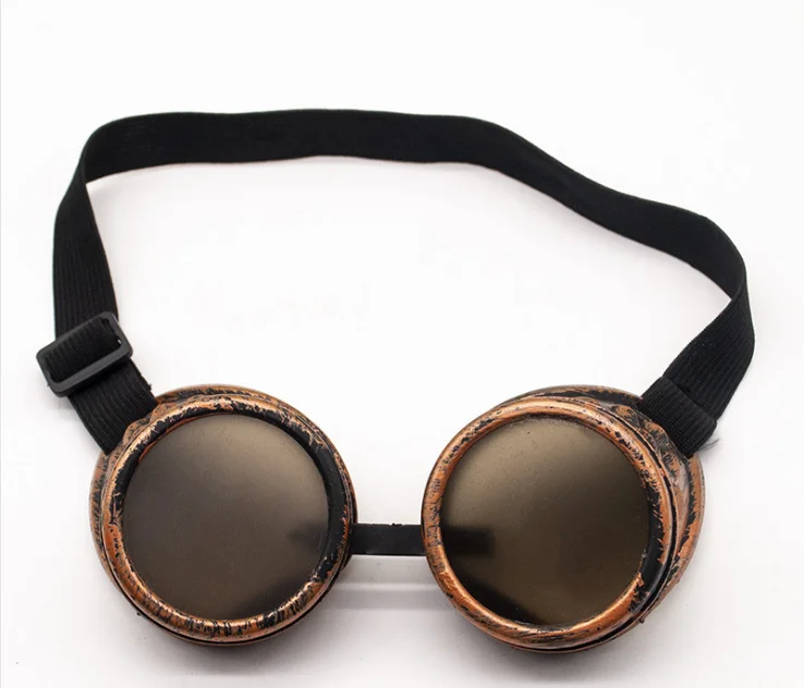 Brass MEETOZ Retro Vintage Victorian Steampunk Goggles Glasses Welding Punk Cyber Gothic Cosplay