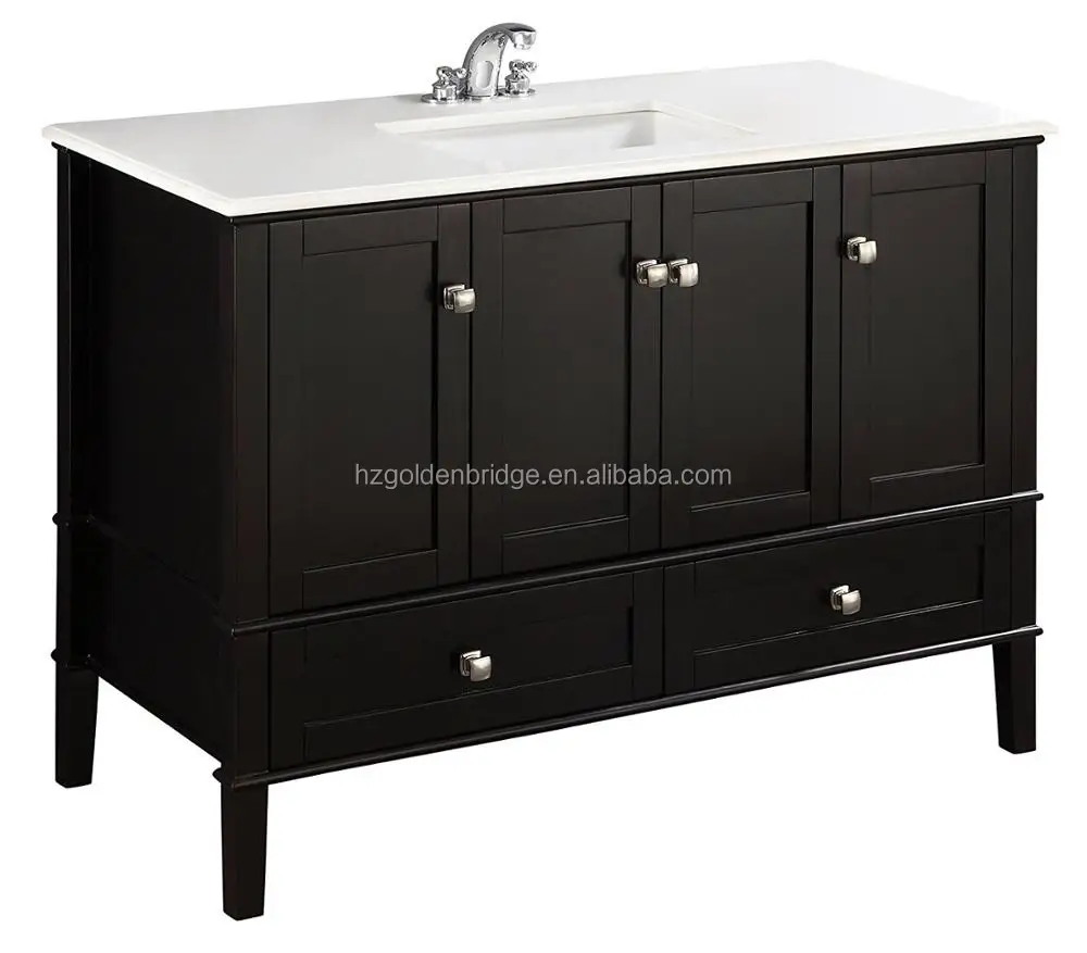 48" Solid Wood Hotel Bathroom Vanity Design With Wash Basin