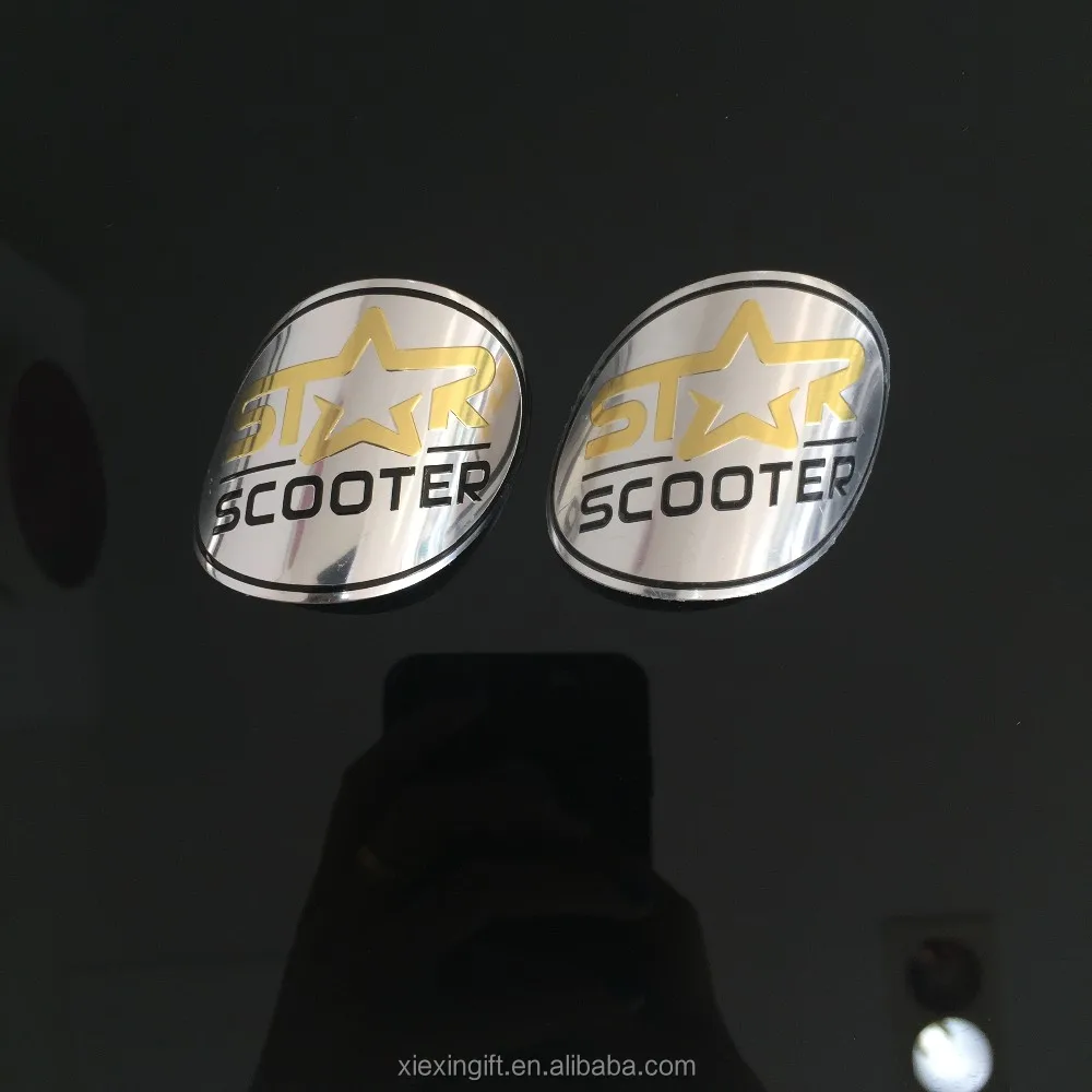 Custom gold engraved metal self adhesive nameplate with logo