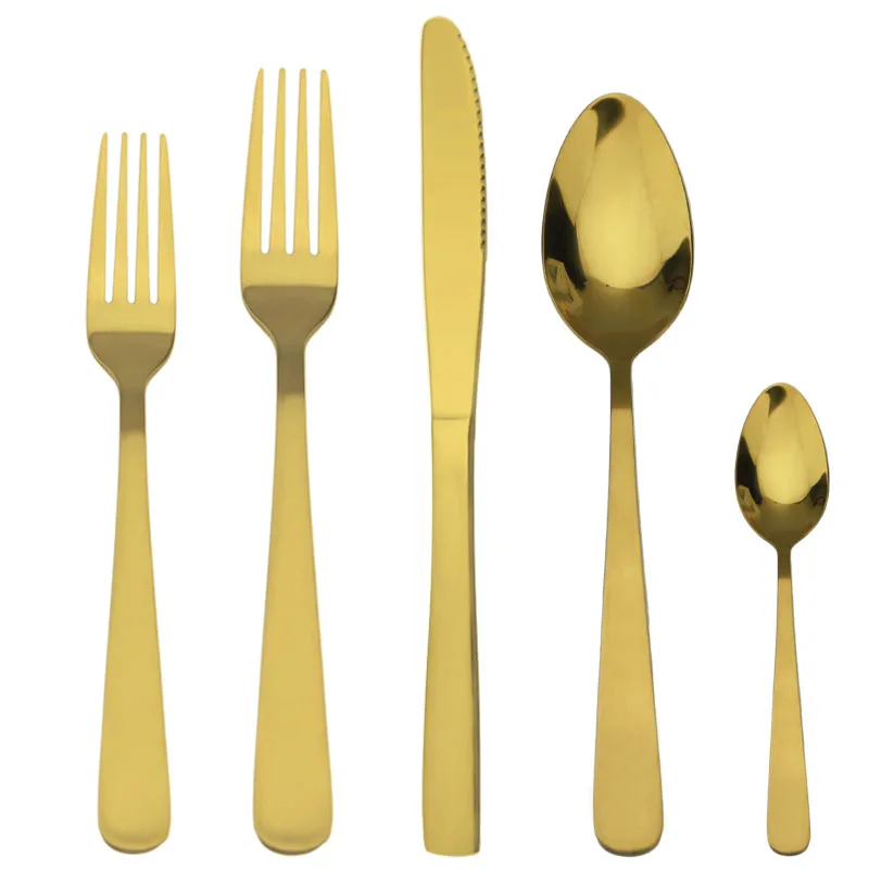 

Stainless steel cutlery set with matte polished handle and gold plated, Copper;rose gold;champange gold;black..