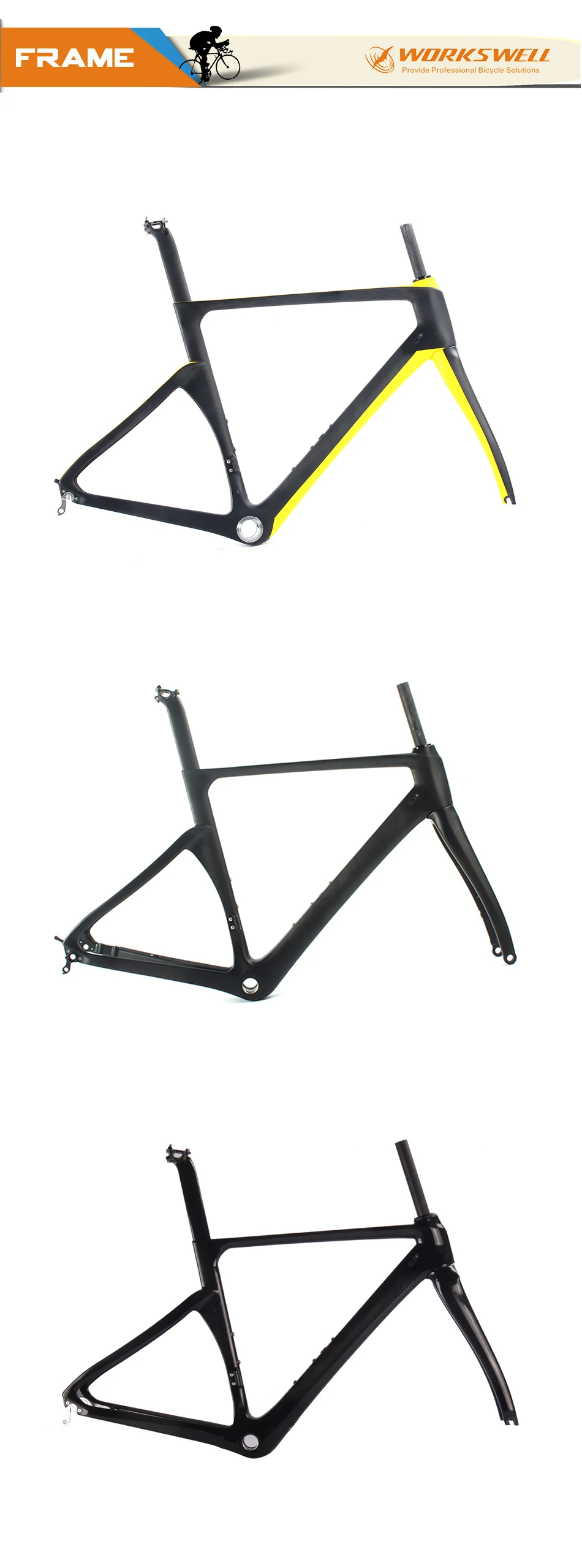 Cheap WORKSWELL  Frame Carbon Road 2017 Bicycle Quadro de Bicicleta Chinese Road racing frame thru axle 4