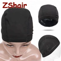 

High Quality Wholesale Elastic Spandex Black Strech Weave Dome Wig Cap For Wig Making Hair
