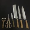 economic 6 pcs non-stick coating knife set with gift box for