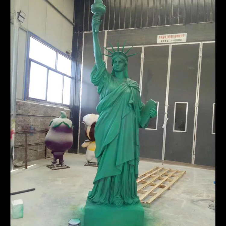 Outdoor Garden Decoration Fiberglass 300cm Statue Of Lady Liberty