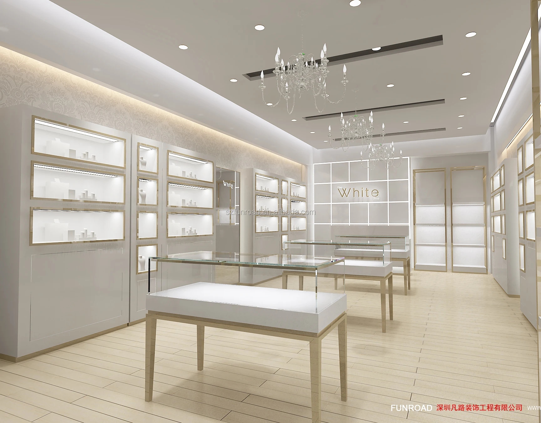 新款高端珠宝展示柜珠宝店柜台设计适用于商店装饰