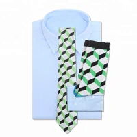 

Custom Brand Green Italian Silk Tie And Sock Set Gift Box