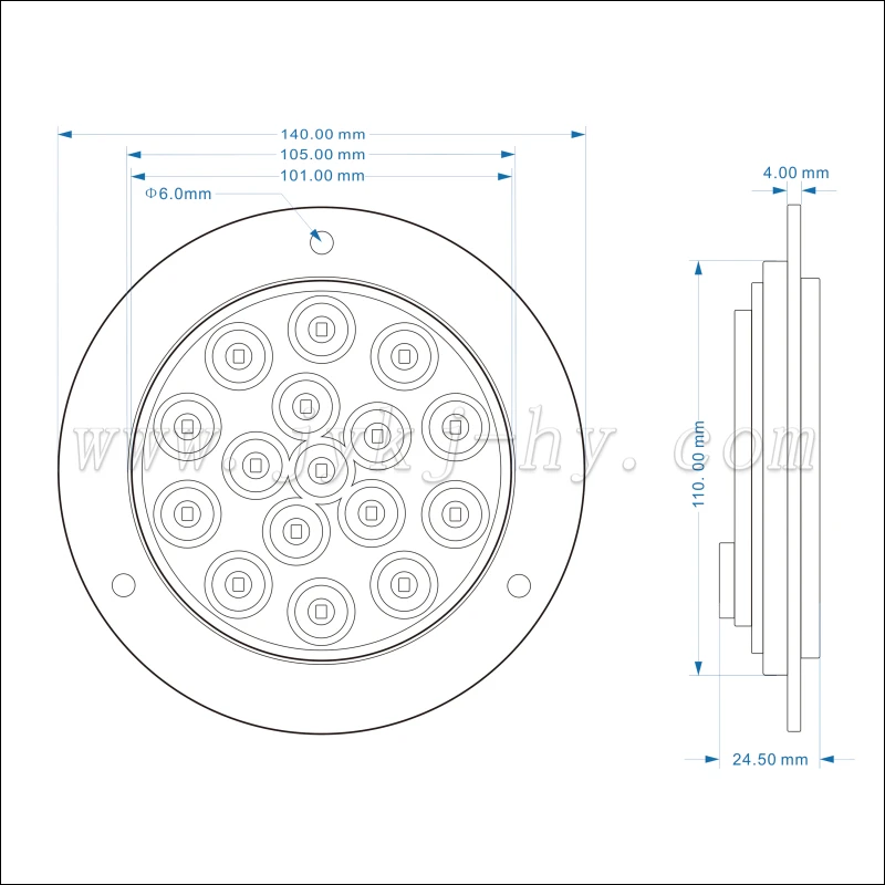 4 Inch round LED tail lights for truck trailer parts accessories