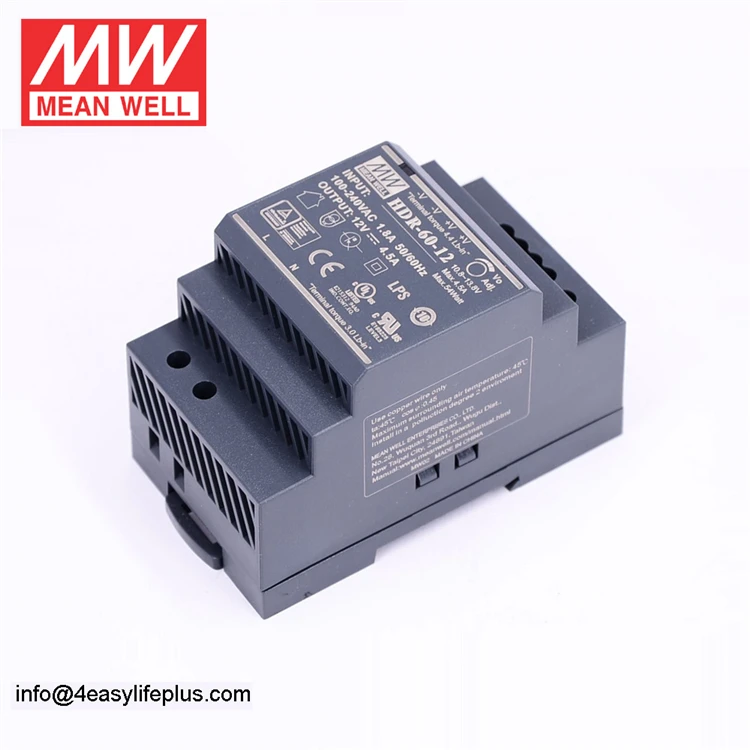Meanwell HDR-60-12 Ultra Slim DIN Rail Power Supply 