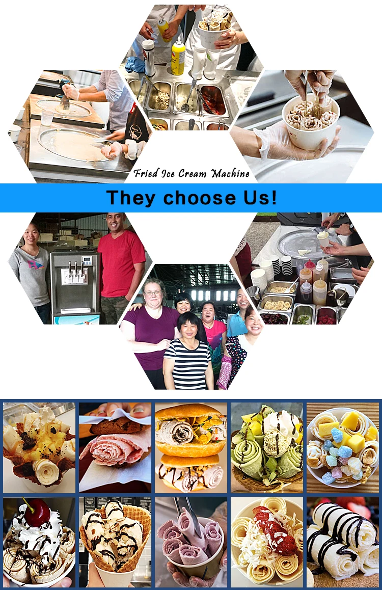 Single Flat Pan Thai Fry Ice Cream Machine Instant Ice Cream Making