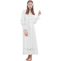 

Wholesale an exquisite high quality ladies long sleeve plain white cotton nightgown product type victorian style vintage dress