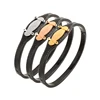 Stainless Steel Fashion Custom Engrave Love Values Black Bracelet Bangle