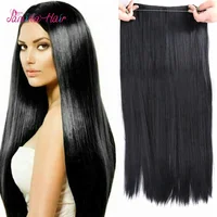 

Jet black Tangle Free Fashion Halo synthetic Hair Extensions Straight Fish Line Human Hair Cheap Halo heat fiber Hair Extension