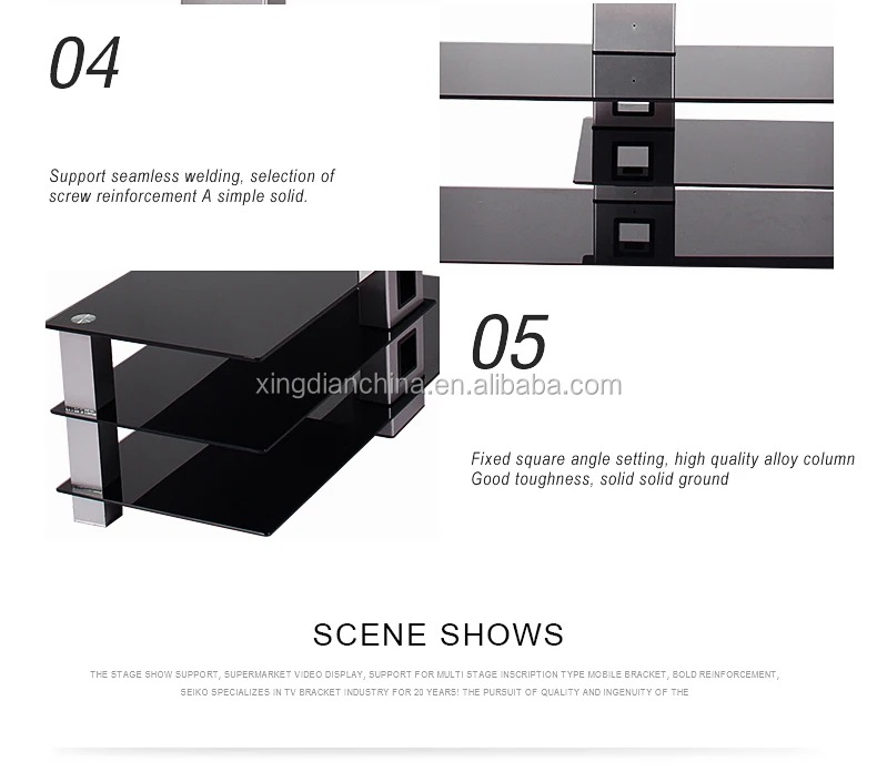 C1240 Tilting Adjustable Lcd Led Used Tv Stand With Glass Base Fits 32" To 65" Buy Used Tv