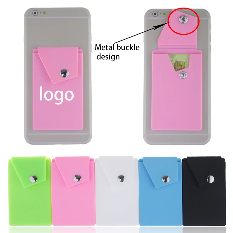 Custom promotion gifts silicone phone card holder 3M back stickers silicone cell phone holder wallet card holder