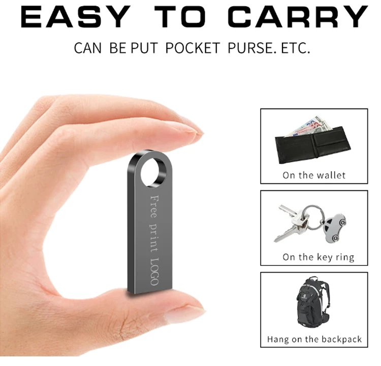 Custom usb flash drive 64GB 32GB 16GB 8GB 4GB pen drive USB2.0 3.0 pendrive waterproof metal disk memoria usb stick