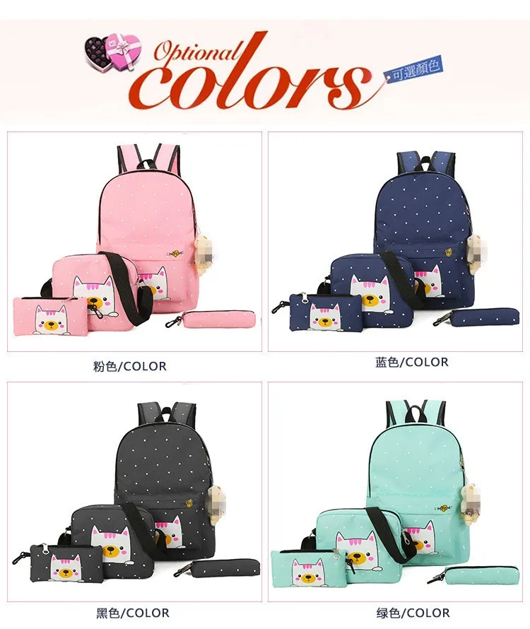 women canvas casual patchwork backpack