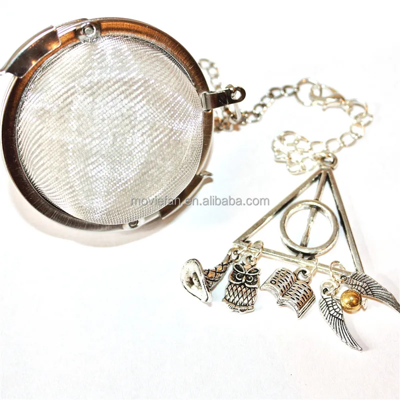 

HP Inspired Deathly Hallows Tea Infuser gold snitch Charm Tea gift Fantasy Literature Tea Accessories