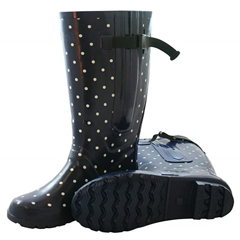 

Hot Sale Wholesale Fashion Customized Waterproof Non Slip Women Wellington botas de lluvia Thigh High Custom Printed Rain Boots